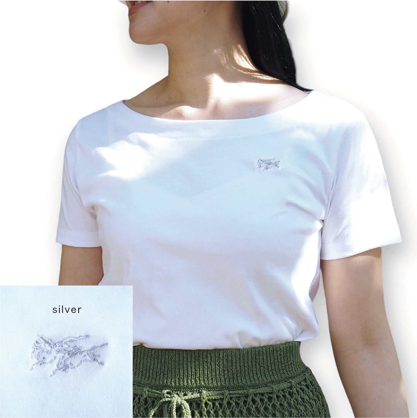 〈左馬〉ボートネックTシャツ_Made in TOHOKU