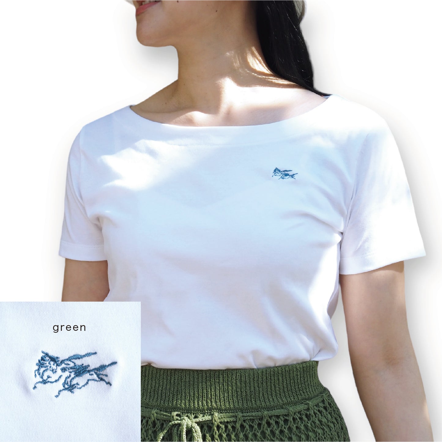 〈左馬〉ボートネックTシャツ_Made in TOHOKU